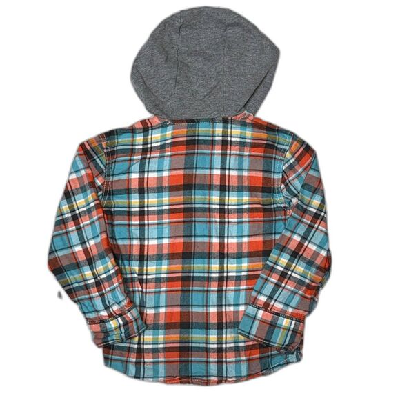 Carter's Toddler Boys' Plaid Hooded Flannel Shirt - Picture 2 of 4